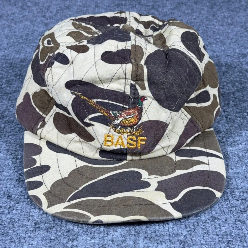 Vintage Young An BASF Hunting Hat Camo Quilted Thinsulate Ear Flap Cap Mens M